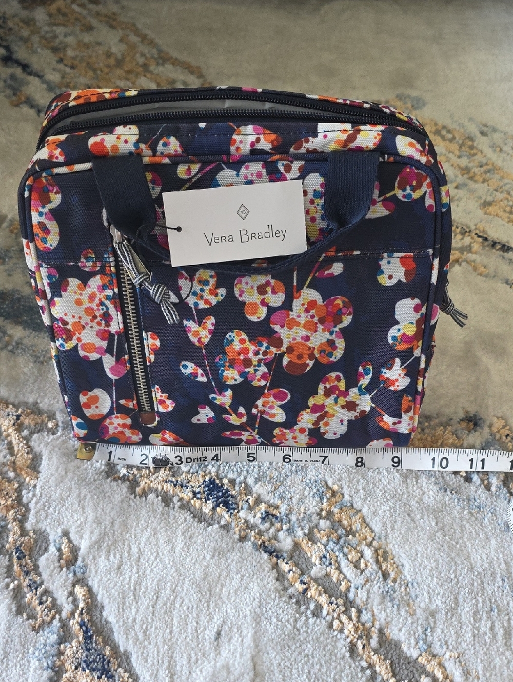 Vera Bradley Navy Floral Zip Cooler - Picture 14 of 16